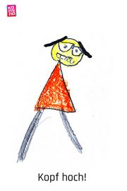 Kinderzeichnung hässlicher Mensch