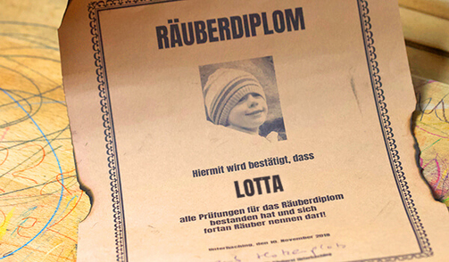 Räuber-Diplom für den Kindergeburtstage