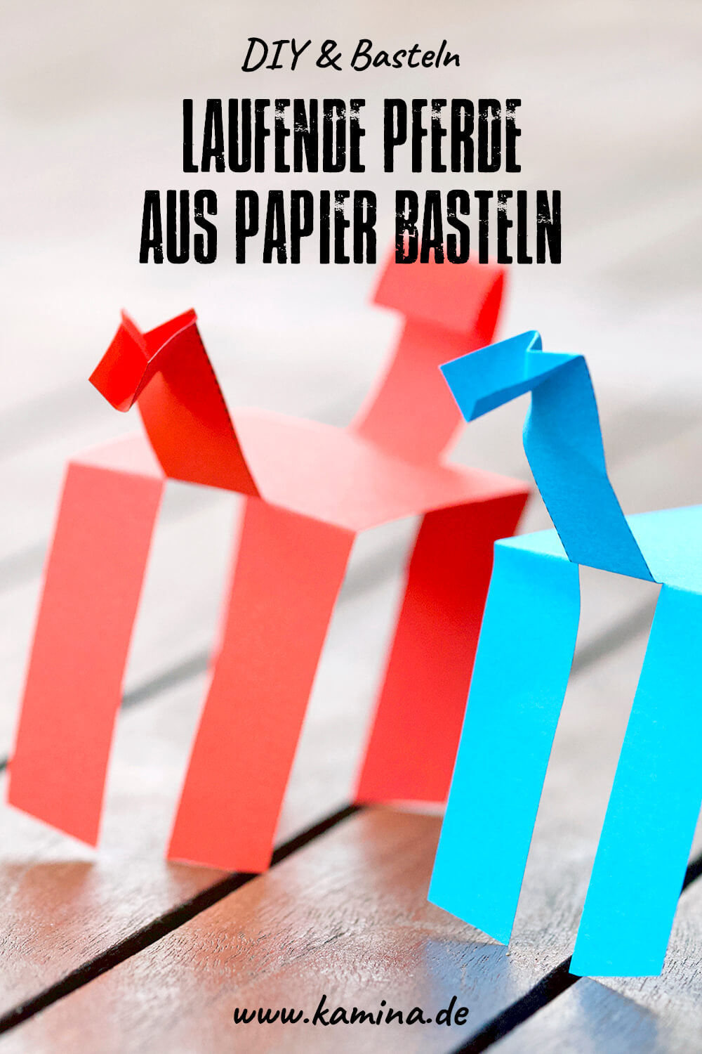 laufende Papierpferde basteln