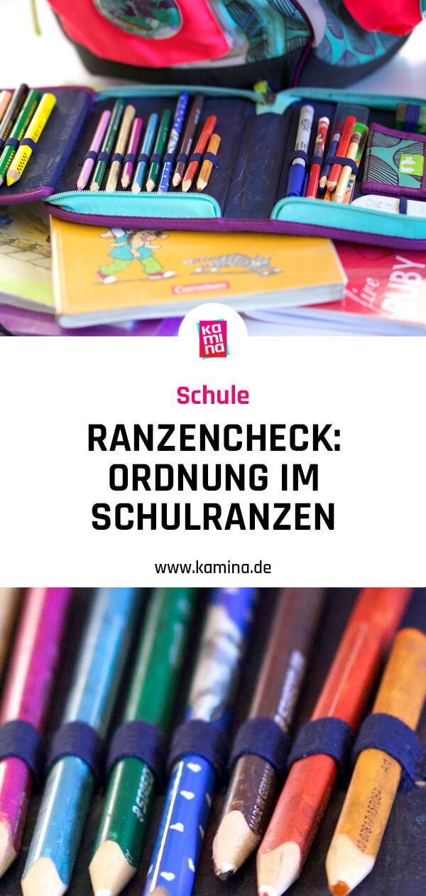 Schulranzen für die Schule ordnen